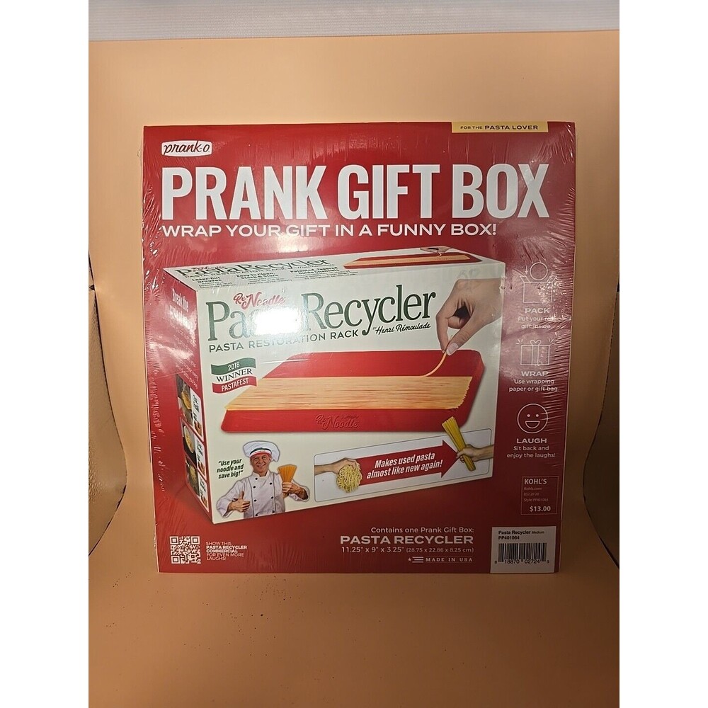 Prank Box “Pasta Recycler” Gag Funny Joke Gift Box Present Birthday Holiday New